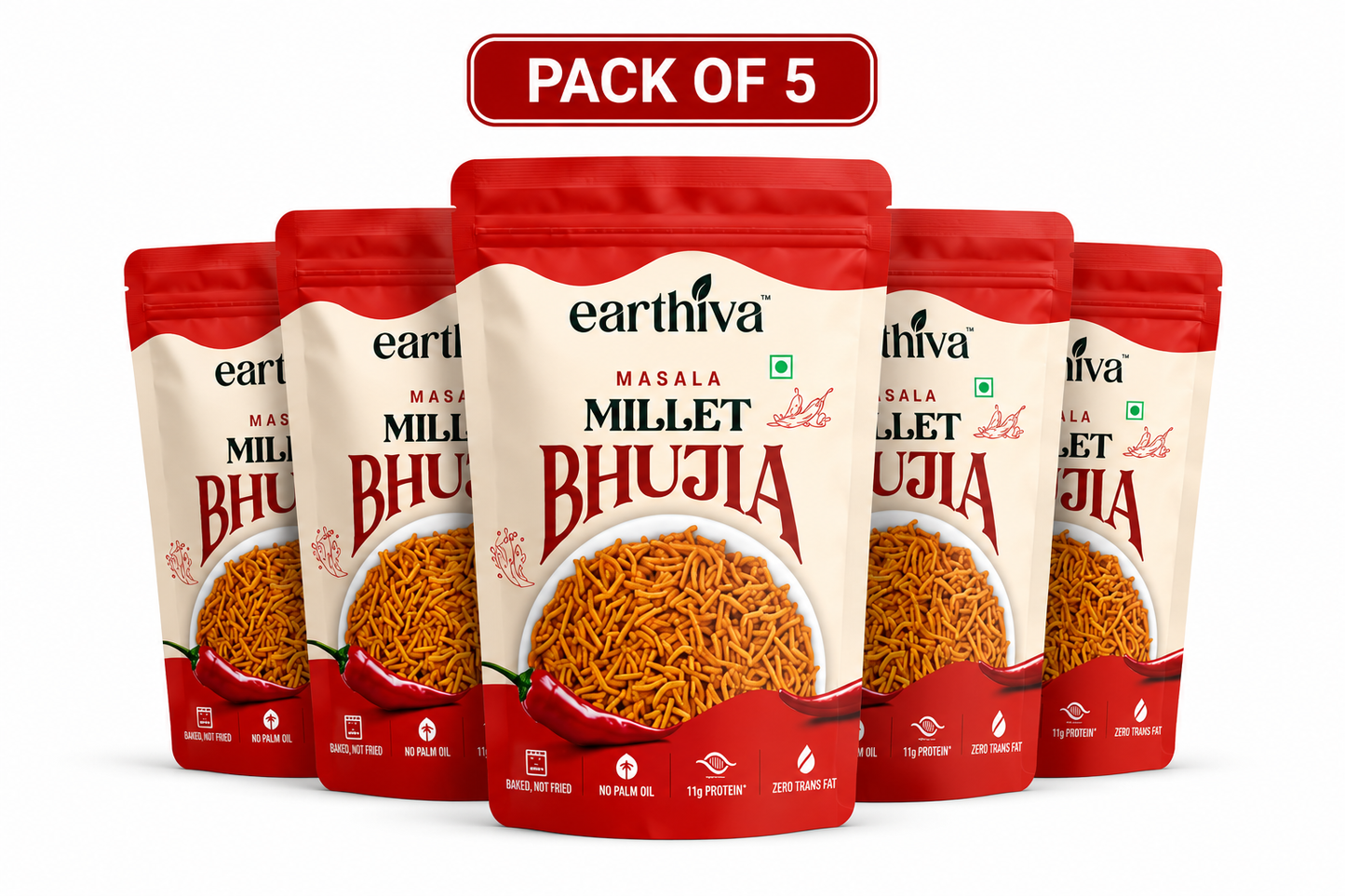 Millet Bhujia - Masala - Pack of 5