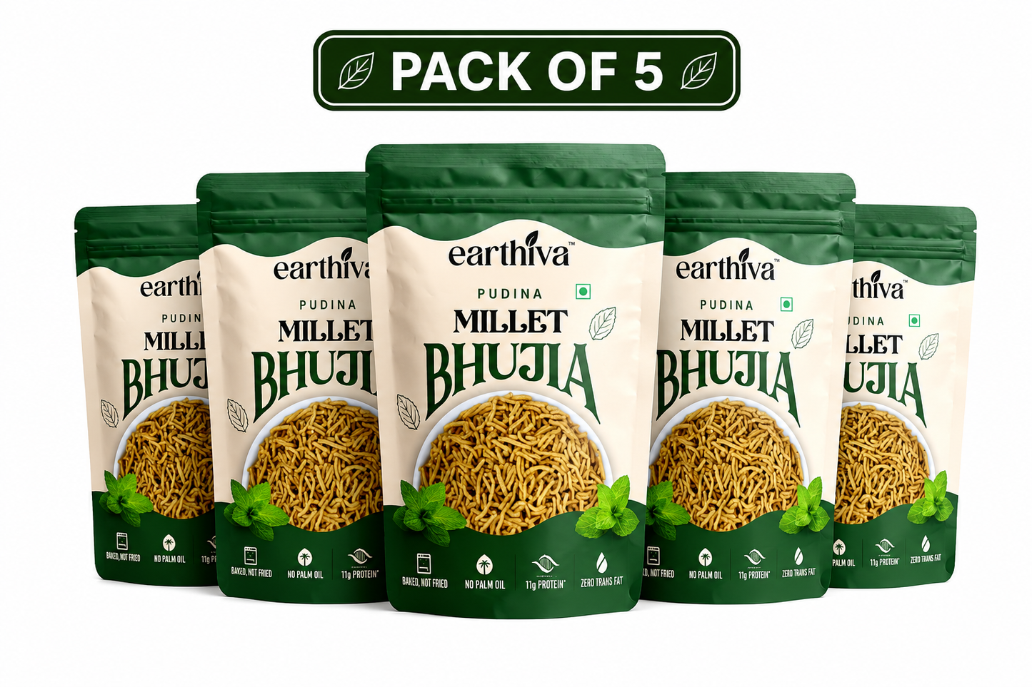 Millet Bhujia - Pudina - Pack of 5