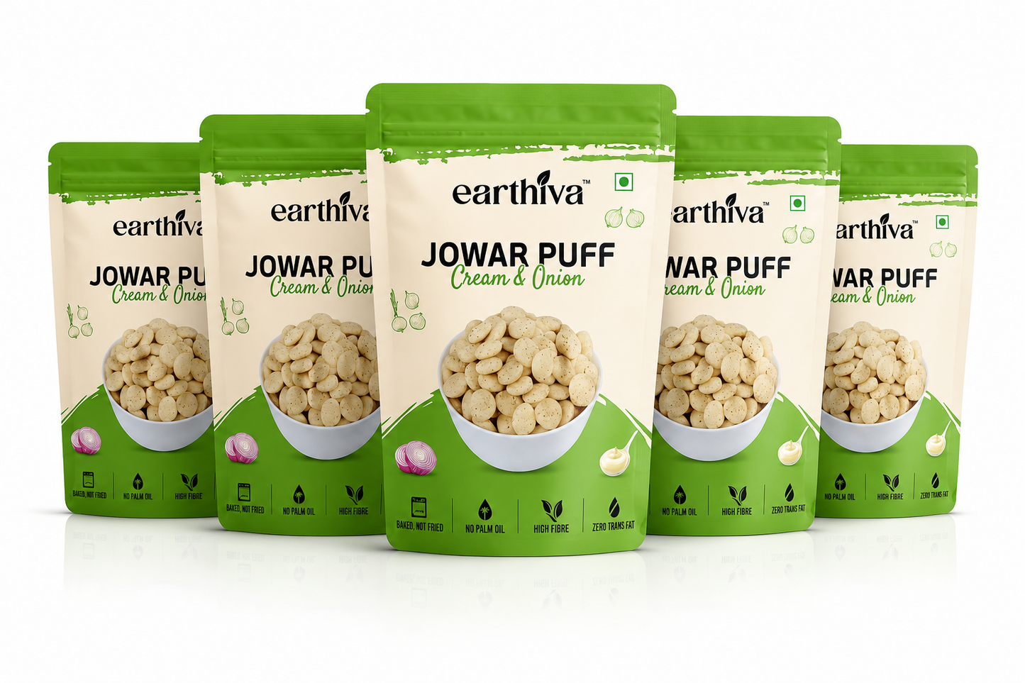 Jowar Puff - Cream & Onion - Pack of 5