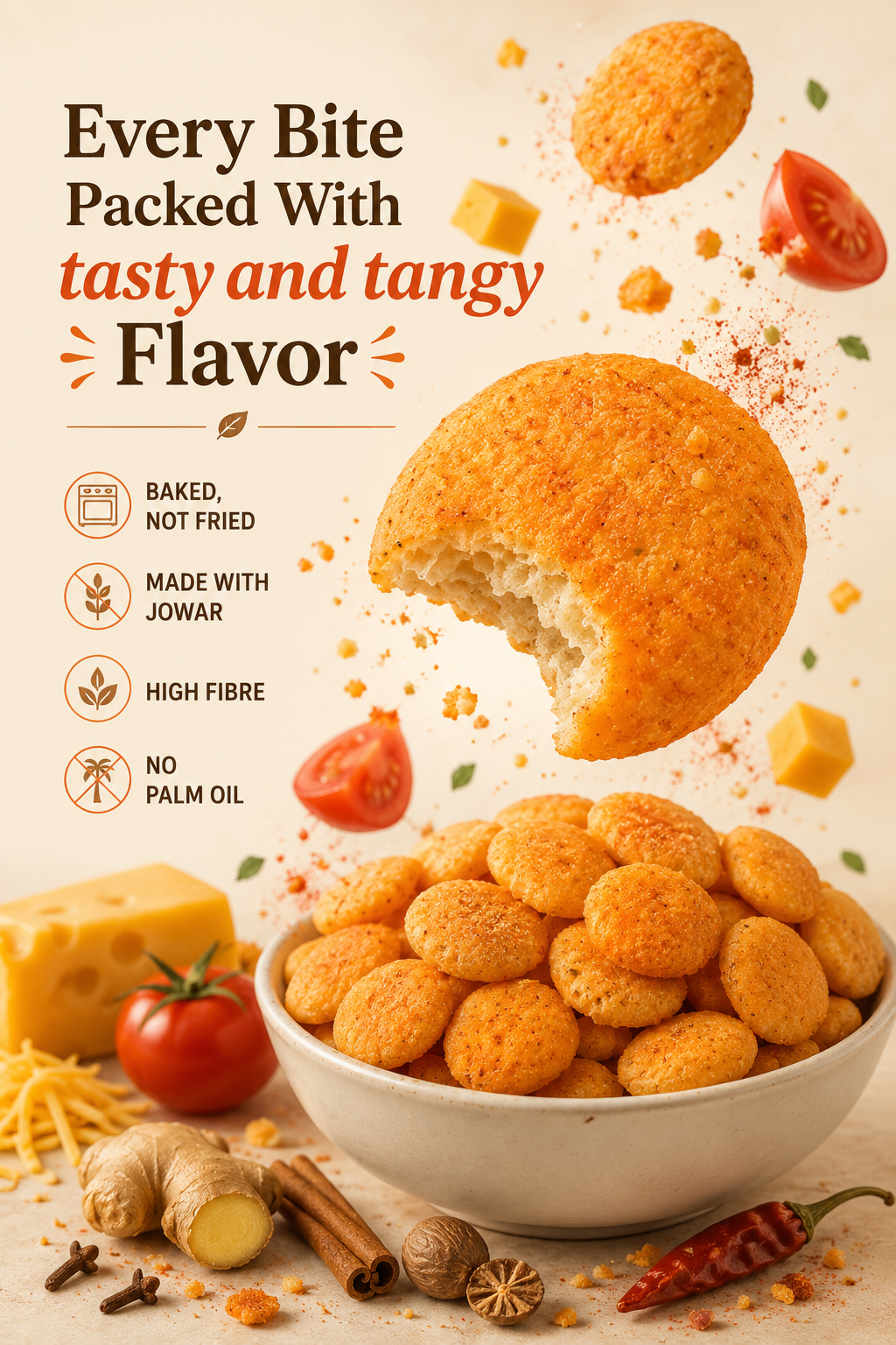 Jowar Puff - Cheese Tomato - Pack of 5