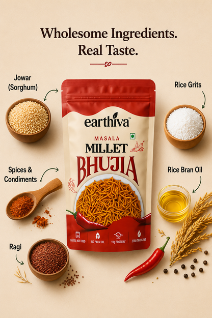 Millet Bhujia - Masala - Pack of 5