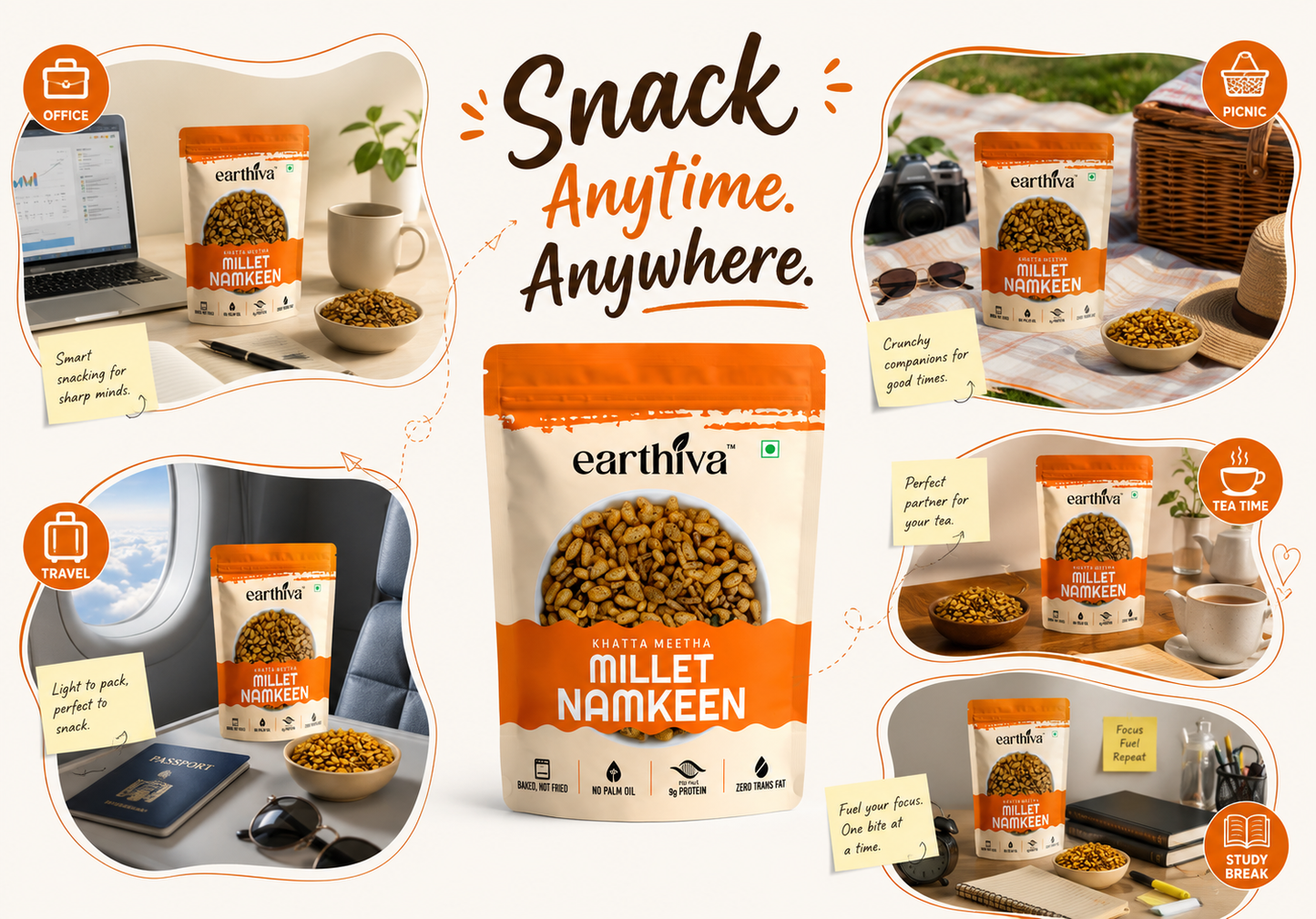 Millet Namkeen - Khatta Meetha - Pack of 5
