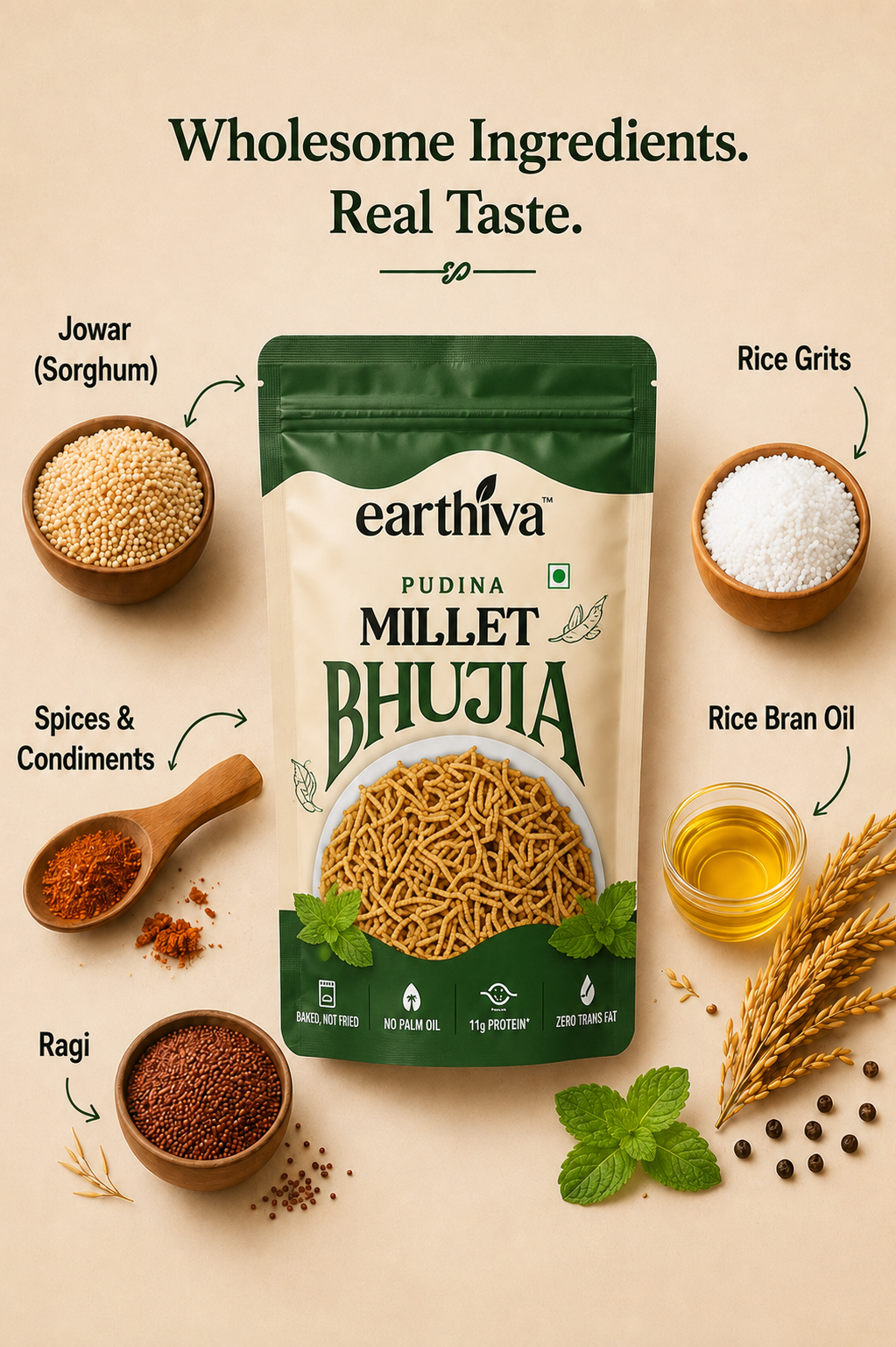 Millet Bhujia - Pudina - Pack of 5