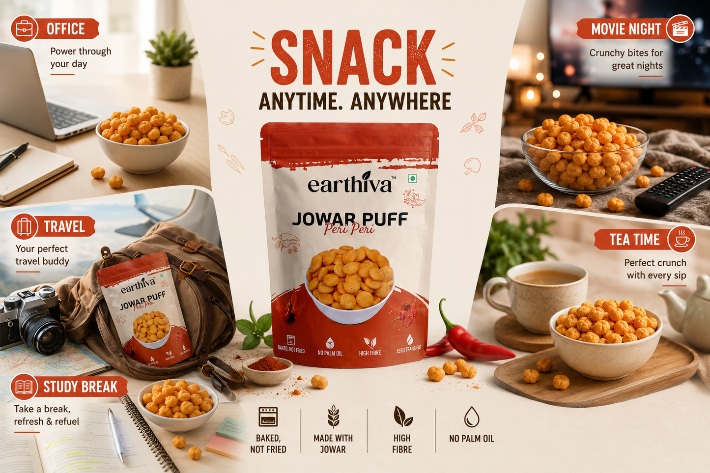 Jowar Puff - Peri Peri - Pack of 5