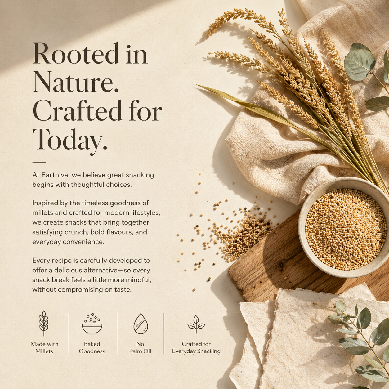 The earthiva Box - Jowar Puffs, Millet Namkeen & Millet Bhujia Combo - 8 Packs