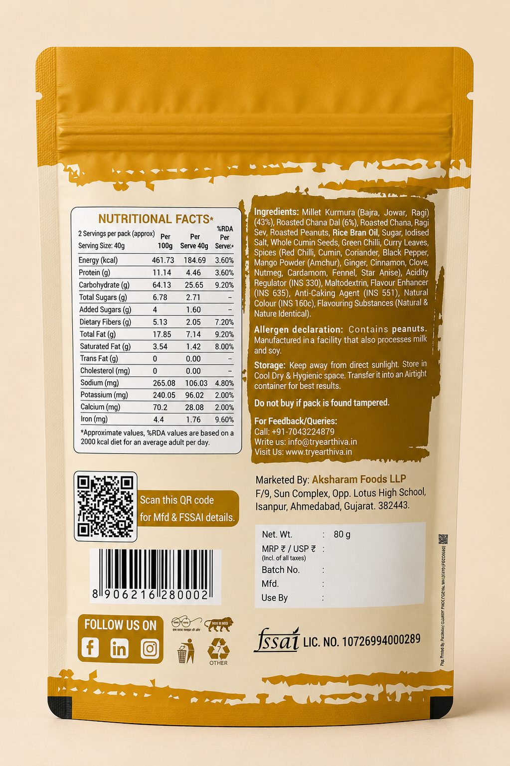 Millet Namkeen - Khatta Meetha - Pack of 5