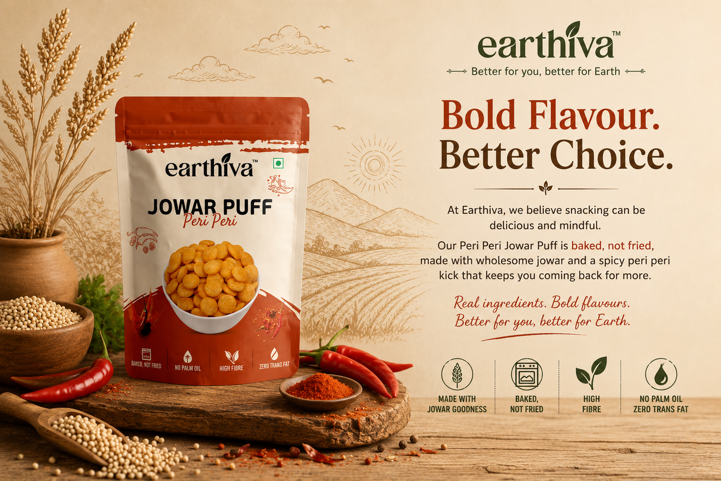 Jowar Puff - Peri Peri - Pack of 5