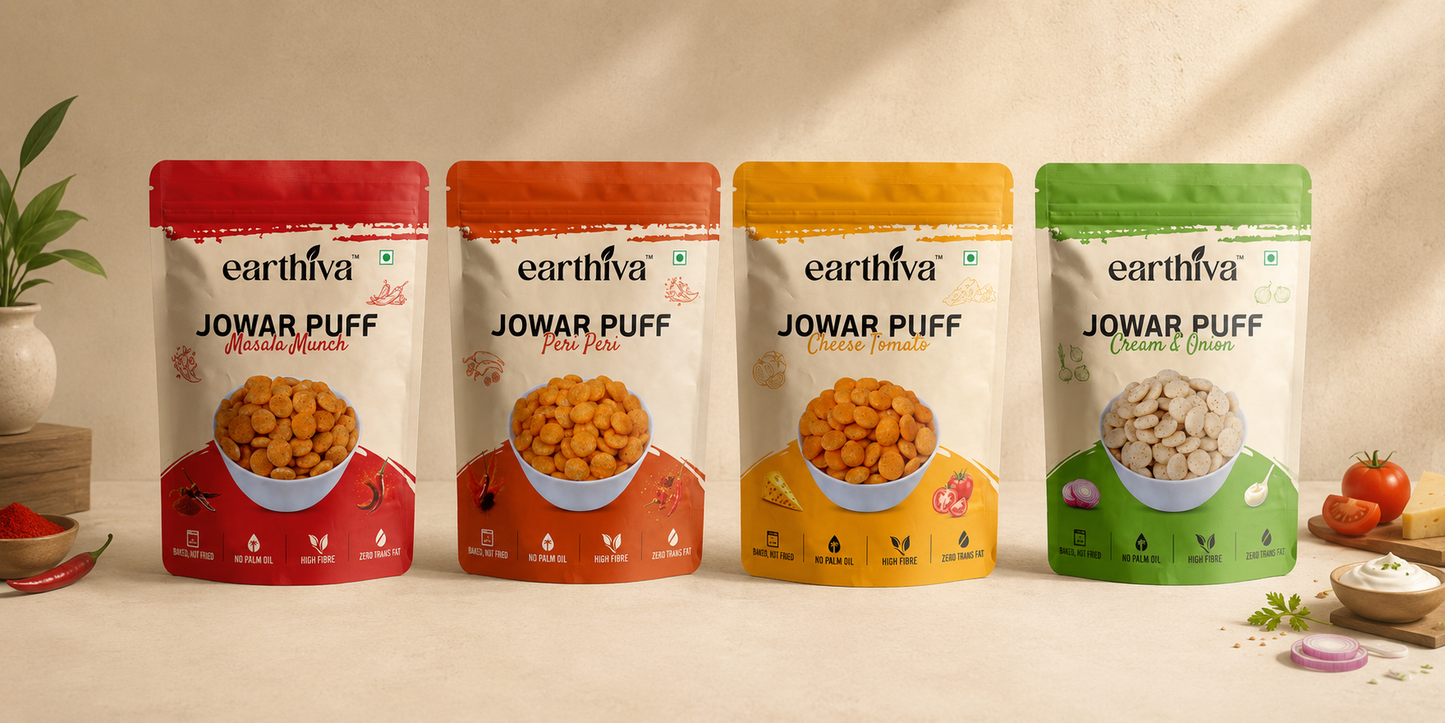 Jowar Puff Party Pack — All 4 Flavors | Pack of 10